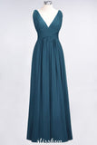 MISSHOW offers Ruffle Chiffon Sleeveless Evening Maxi Gown V-Neck Bridesmaid Dress at a good price from 100D Chiffon to A-line Floor-length them. Lightweight yet affordable home,beach,swimming useBridesmaid Dresses.