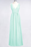 MISSHOW offers Ruffle Chiffon Sleeveless Evening Maxi Gown V-Neck Bridesmaid Dress at a good price from 100D Chiffon to A-line Floor-length them. Lightweight yet affordable home,beach,swimming useBridesmaid Dresses.