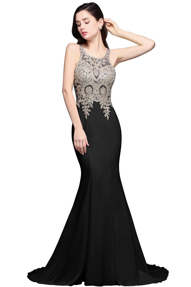 MISSHOW offers gorgeous Ivory,Black Scoop party dresses with delicately handmade Appliques in size 0-26W. Shop Floor-length prom dresses at affordable prices.