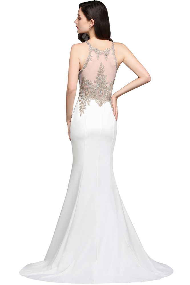 MISSHOW offers gorgeous Ivory,Black Scoop party dresses with delicately handmade Appliques in size 0-26W. Shop Floor-length prom dresses at affordable prices.