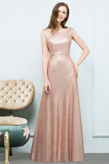 MISSHOW offers Scoop Sleeveless A-line Floor Length Sequined Prom Dresses at a cheap price from Rose Gold, Sequined to A-line Floor-length hem. Stunning yet affordable Sleeveless Prom Dresses,Evening Dresses.