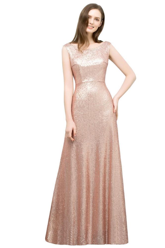 MISSHOW offers Scoop Sleeveless A-line Floor Length Sequined Prom Dresses at a cheap price from Rose Gold, Sequined to A-line Floor-length hem. Stunning yet affordable Sleeveless Prom Dresses,Evening Dresses.