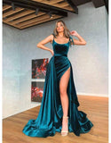 Sequin Long Sleeves Applique Mermaid Formal Prom Dresses-misshow.com