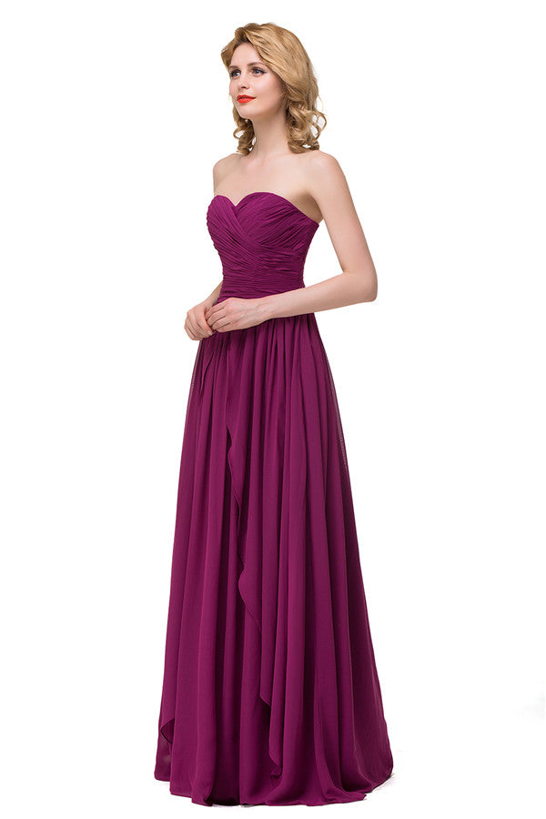A plus size Grape bridesmaid dress made of  are trendy for  . Shop MISSHOW with elaborately designed Ruffles gowns for your bridesmaids.