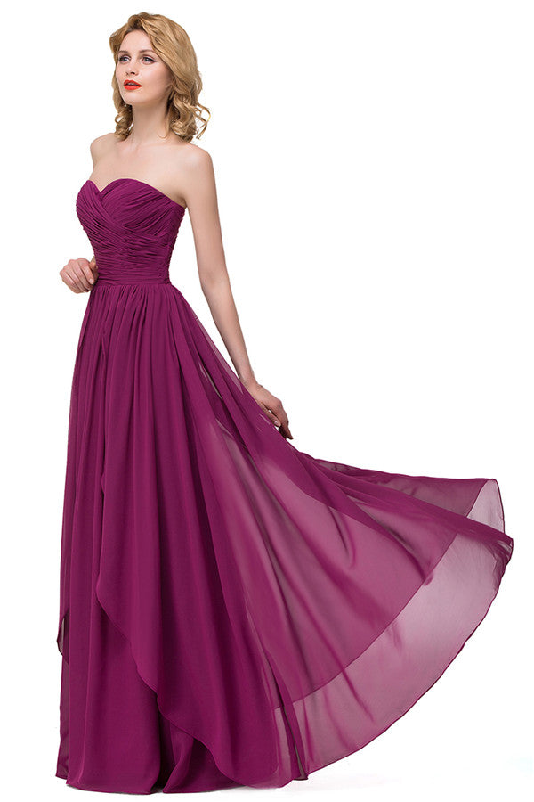 A plus size Grape bridesmaid dress made of  are trendy for  . Shop MISSHOW with elaborately designed Ruffles gowns for your bridesmaids.