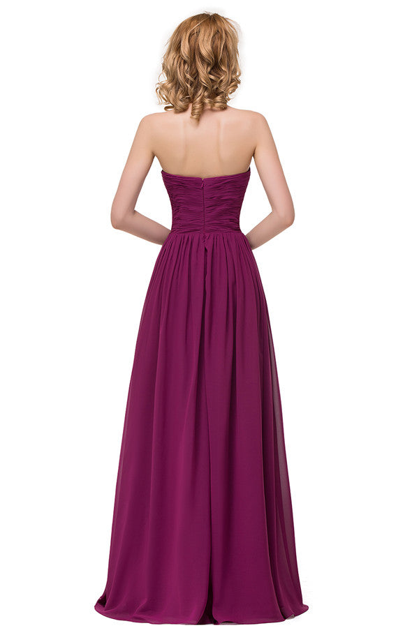 A plus size Grape bridesmaid dress made of  are trendy for  . Shop MISSHOW with elaborately designed Ruffles gowns for your bridesmaids.