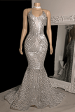 Sexy Criss-cross Straps Halter Sleeveless Mermaid Prom Dress With Applique-misshow.com