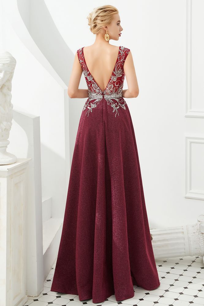 MISSHOW offers Sexy Deep V-Neck aline Evening Dress Sleeveless Crystals Floor Length Prom Dress quincenera Dress at a good price from Burgundy,Sequined to A-line Floor-length them. Stunning yet affordable Sleeveless Prom Dresses,Evening Dresses,Homecoming Dresses,Quinceanera dresses.