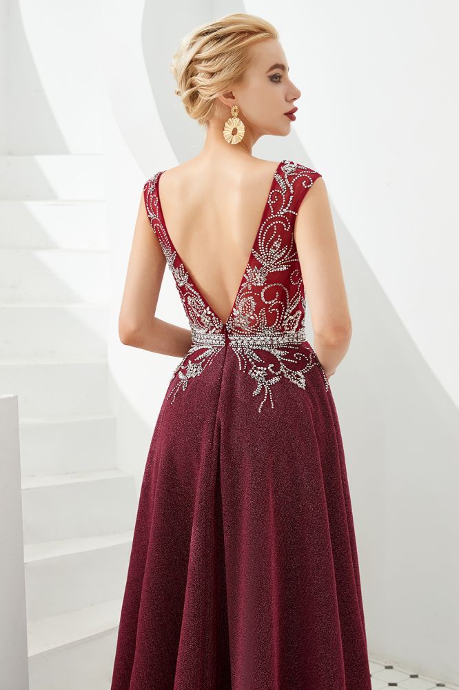 MISSHOW offers Sexy Deep V-Neck aline Evening Dress Sleeveless Crystals Floor Length Prom Dress quincenera Dress at a good price from Burgundy,Sequined to A-line Floor-length them. Stunning yet affordable Sleeveless Prom Dresses,Evening Dresses,Homecoming Dresses,Quinceanera dresses.