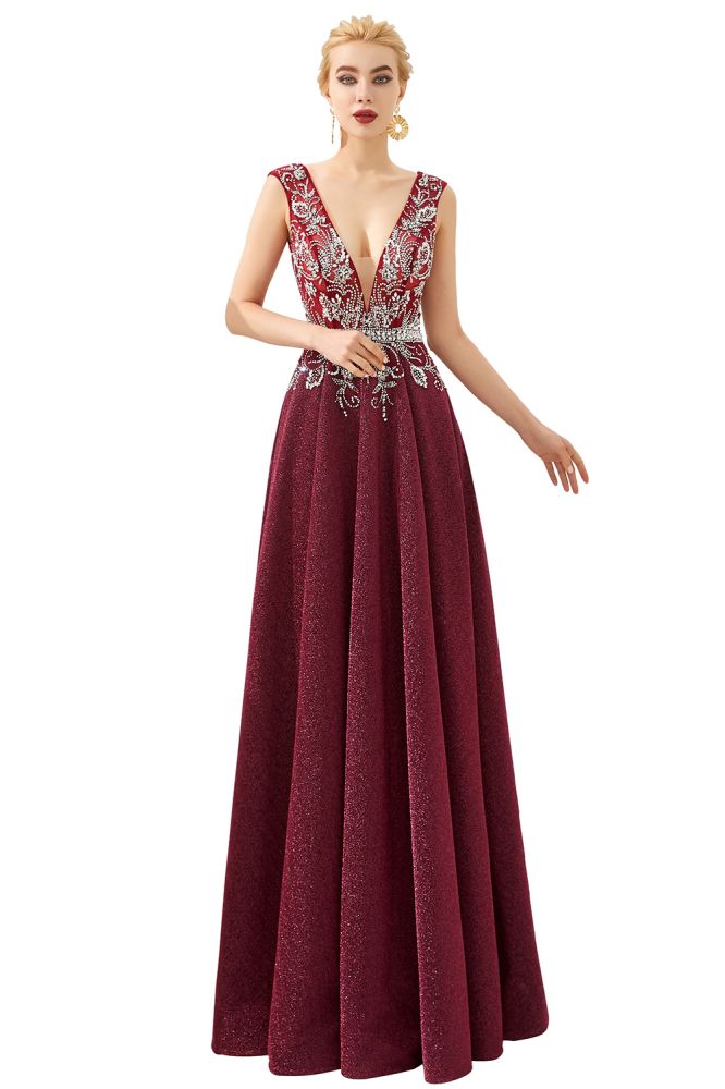 MISSHOW offers Sexy Deep V-Neck aline Evening Dress Sleeveless Crystals Floor Length Prom Dress quincenera Dress at a good price from Burgundy,Sequined to A-line Floor-length them. Stunning yet affordable Sleeveless Prom Dresses,Evening Dresses,Homecoming Dresses,Quinceanera dresses.