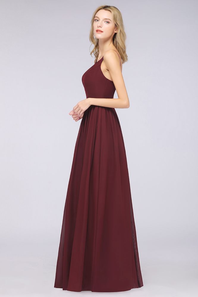 MISSHOW offers Sexy Double Deep V-Neck Ruffles Sleeveless Bridesmaid Dress Chiffon Side Split Evening Party Dress at a good price from Misshow