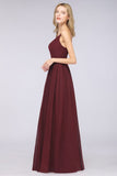 MISSHOW offers Sexy Double Deep V-Neck Ruffles Sleeveless Bridesmaid Dress Chiffon Side Split Evening Party Dress at a good price from Misshow