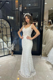Sexy Floor Length Sweetheart Traps Sleeveless Mermaid Lace Weddding Dress with Court Train