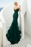 MISSHOW offers Sexy Off the Shoulder Mermaid Evening Party Gown Backless Tulle Prom Dress at a good price from Dark Green,Tulle,Lace to Mermaid Floor-length them. Stunning yet affordable Cap Sleeves Prom Dresses,Evening Dresses,Homecoming Dresses,Quinceanera dresses.