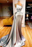 Sexy One Shoulder Slim Mermaid Evening Dress with Sweep Train