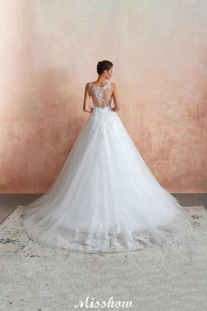 MISSHOW offers Sexy Pluging V-Neck Wedding Dress Sheer Lace Aline Bridal Gown at a good price from White,Ivory,Tulle to A-line,Ball Gown,Princess Floor-length them. Stunning yet affordable Sleeveless .