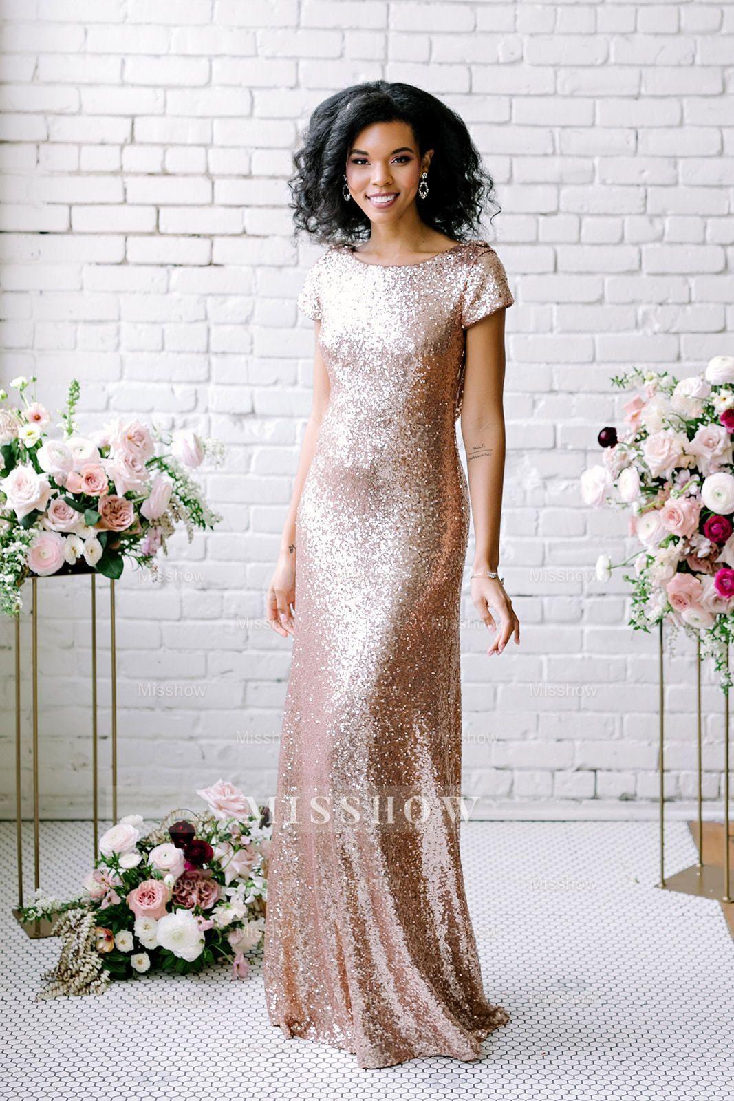 Sexy Sequined Bridesmaid Dresses Rose Gold Long Wedding Guest Dresses Sexy Sequined Bridesmaid Dresses Rose Gold Long Wedding Guest Dresses