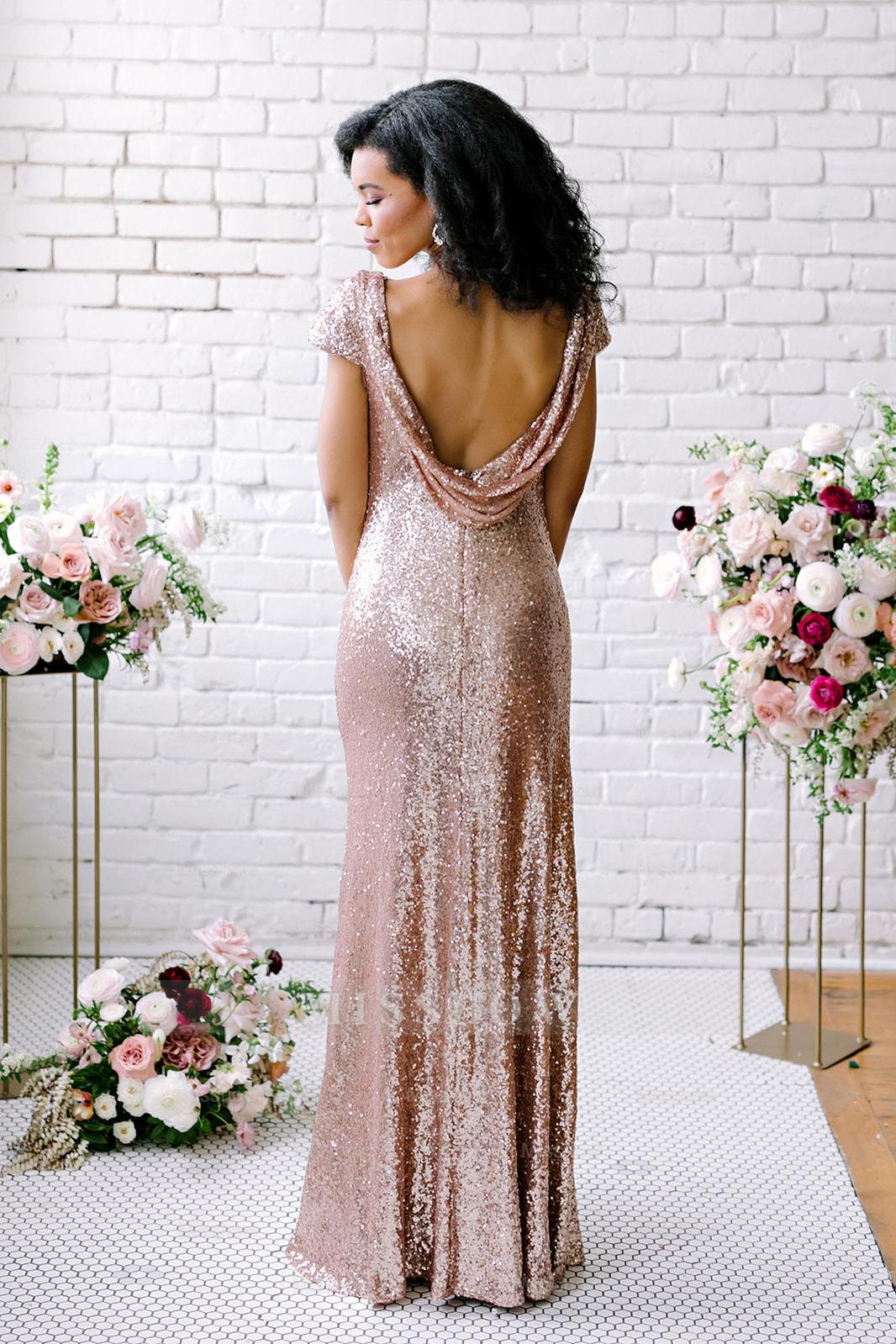 Sexy Sequined Bridesmaid Dresses Rose Gold Long Wedding Guest Dresses Sexy Sequined Bridesmaid Dresses Rose Gold Long Wedding Guest Dresses