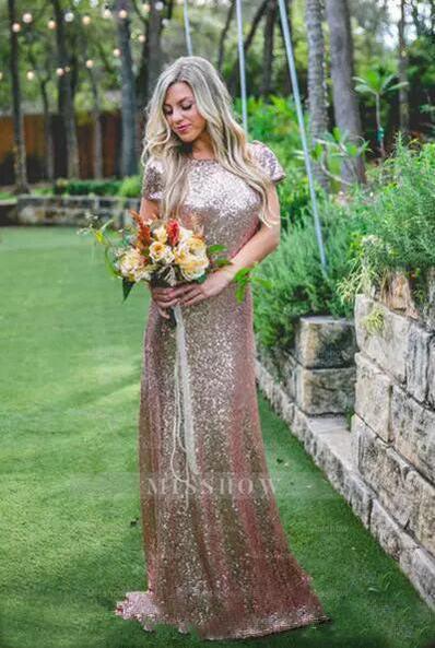 Sexy Sequined Bridesmaid Dresses Rose Gold Long Wedding Guest Dresses Sexy Sequined Bridesmaid Dresses Rose Gold Long Wedding Guest Dresses