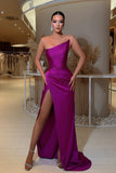 Sexy Simple Long Mermaid Sleeveless Evening Dresses With Slit-misshow.com
