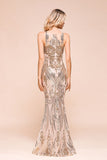 MISSHOW offers Sexy Sleeveless Mermaid Prom Gown Sparkly Gold Pattern Floor Length Straps Evening Dress at a good price from Champagne,Silver,Tulle to Mermaid Floor-length them. Stunning yet affordable Sleeveless Prom Dresses,Evening Dresses.
