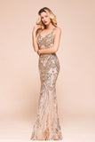 MISSHOW offers Sexy Sleeveless Mermaid Prom Gown Sparkly Gold Pattern Floor Length Straps Evening Dress at a good price from Champagne,Silver,Tulle to Mermaid Floor-length them. Stunning yet affordable Sleeveless Prom Dresses,Evening Dresses.