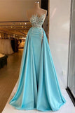 Sexy Sleeveless Sparkly Sequins Mermaid Prom Dress with Detachable Train-misshow.com