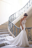 Sexy Spaghetti Strap Wedding Dress | Mermaid Chiffon Lace Bridal Gown