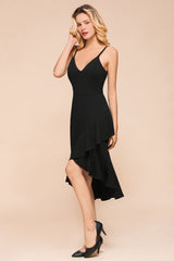 Looking for Prom Dresses,Evening Dresses in Healthy cloth, Column,Mermaid style, and Gorgeous  work  MISSHOW has all covered on this elegant Sexy Spaghetti Straps Sweetheart Slim Hi-Lo Party Dress Vintage Backless Black Prom Dress.