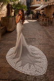 Sexy sweetheart sleeveless mermaid lace Wedding dresses-misshow.com