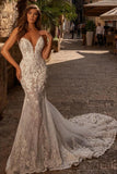 Sexy sweetheart sleeveless mermaid lace Wedding dresses-misshow.com