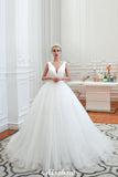 MISSHOW offers Sexy V-Neck Sleeveless Princess Spring Wedding Dress, White Low Back Bridal Gowns with Belt at a good price from White,Ivory,Satin,Tulle to A-line,Ball Gown,Princess Floor-length them. Stunning yet affordable Sleeveless .