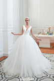 MISSHOW offers Sexy V-Neck Sleeveless Princess Spring Wedding Dress, White Low Back Bridal Gowns with Belt at a good price from White,Ivory,Satin,Tulle to A-line,Ball Gown,Princess Floor-length them. Stunning yet affordable Sleeveless .