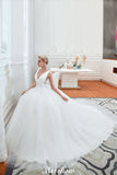 MISSHOW offers Sexy V-Neck Sleeveless Princess Spring Wedding Dress, White Low Back Bridal Gowns with Belt at a good price from White,Ivory,Satin,Tulle to A-line,Ball Gown,Princess Floor-length them. Stunning yet affordable Sleeveless .