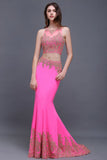 MISSHOW offers gorgeous Fuchsia Jewel party dresses with delicately handmade Appliques in size 0-26W. Shop Floor-length prom dresses at affordable prices.