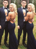 Sheath/Column Sleeveless Halter Beading Jersey Prom Dresses