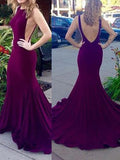 Sheath/Column Sleeveless Scoop Jersey Prom Dresses