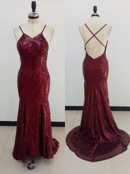 A-Line/Elegant Sleeveless V-neck Ruffles Sequins Prom Dresses main image 1