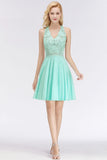 MISSHOW offers Short Lace A-Line V-Neck Sleeveless Birdesmaid Dress at a good price from Misshow