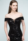 MISSHOW offers Short Sequined Sheath Off-shoulder Black Prom Dresses at a cheap price from Black, Sequined to Column Mini hem. Stunning yet affordable Sleeveless Prom Dresses,Homecoming Dresses.