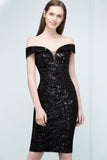 MISSHOW offers Short Sequined Sheath Off-shoulder Black Prom Dresses at a cheap price from Black, Sequined to Column Mini hem. Stunning yet affordable Sleeveless Prom Dresses,Homecoming Dresses.