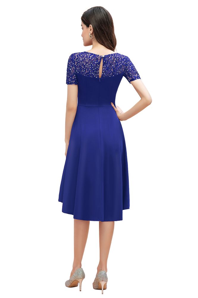 Looking for Prom Dresses,Evening Dresses,Homecoming Dresses,Mother Daughter Dresses in 100D Chiffon,Sequined,Lace, A-line style, and Gorgeous Lace work  MISSHOW has all covered on this elegant Short Sleeve Sequin Hi-Lo Cocktail Party Dress Burgundy Aline Daily Casual Dress.
