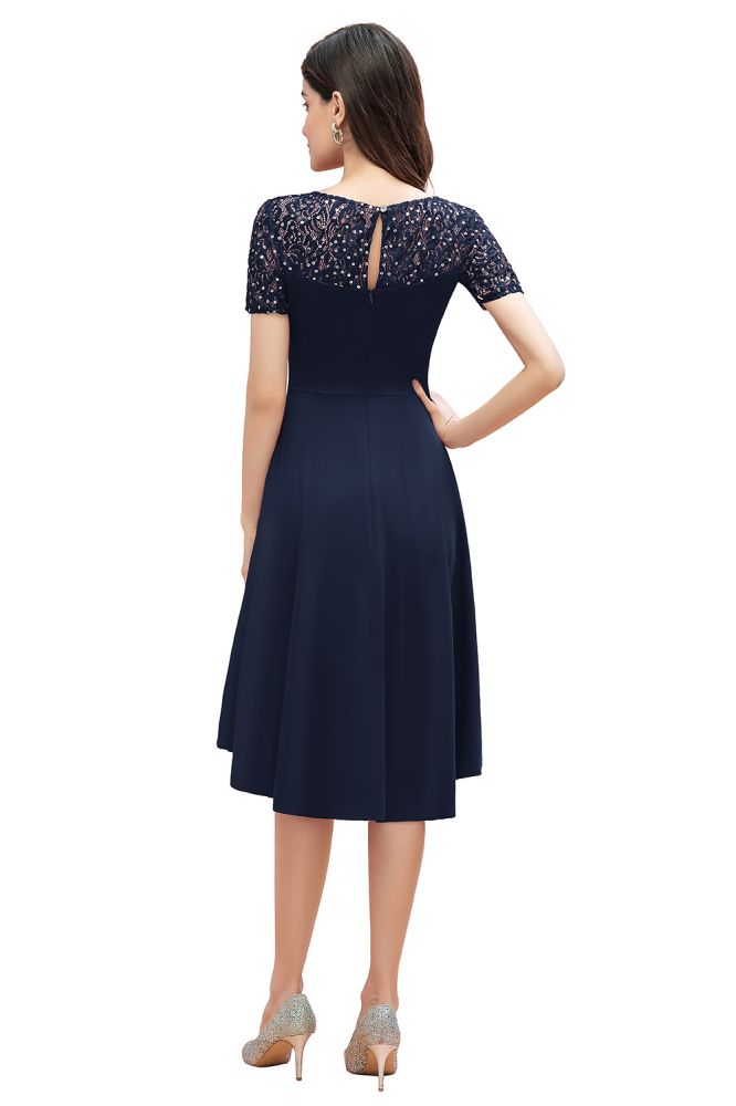 Looking for Prom Dresses,Evening Dresses,Homecoming Dresses,Mother Daughter Dresses in 100D Chiffon,Sequined,Lace, A-line style, and Gorgeous Lace work  MISSHOW has all covered on this elegant Short Sleeve Sequin Hi-Lo Cocktail Party Dress Burgundy Aline Daily Casual Dress.