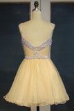 MISSHOW offers Short Tulle A-line Spaghetti Sweetheart Sequined Prom Dresses at a cheap price from Daffodil, Tulle to A-line Mini hem. Stunning yet affordable Sleeveless Realdressphotos.