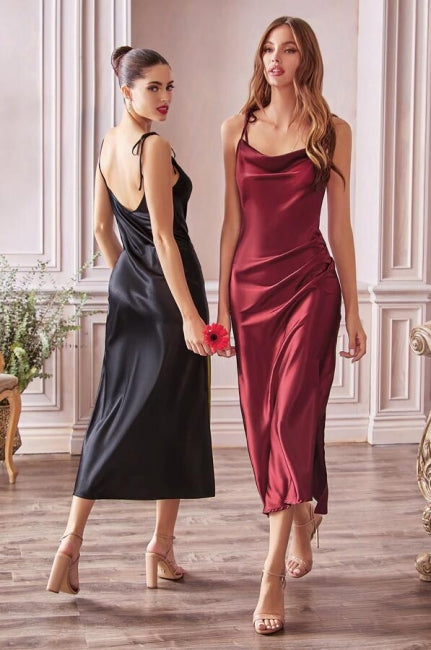 Simple Green Spaghettistraps Sleeveless Mermaid Elastic Woven Satin Bridemaiddresses with Ruffles-misshow.com