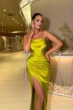 Simple Sexy Long Mermaid Sleeveless Evening Dresses With Slit-misshow.com