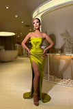 Simple Sexy Long Mermaid Sleeveless Evening Dresses With Slit-misshow.com