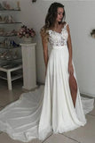 Simple wedding dress with lace | Chiffon summer wedding dresses