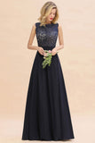 MISSHOW offers Sleeveless A-line Evening Maxi Gown Lace Appliques Floor Length Bridesmaid Dress Formal Party Gown at a good price from Misshow