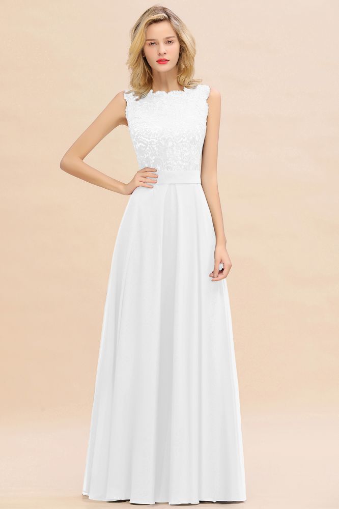 MISSHOW offers Sleeveless A-line Evening Maxi Gown Lace Appliques Floor Length Bridesmaid Dress Formal Party Gown at a good price from Misshow